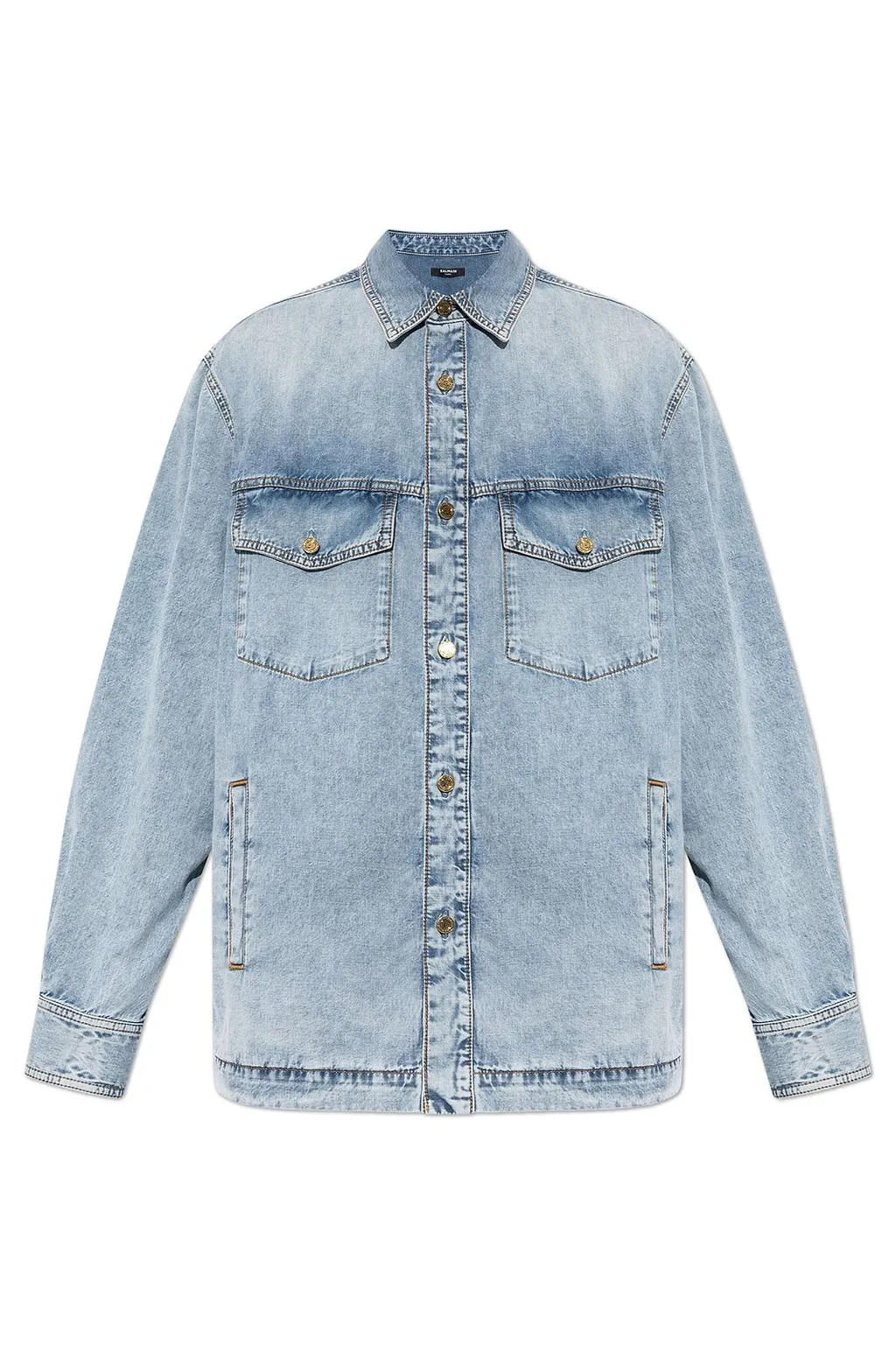 Balmain Relaxed Long-Sleeve Denim Shirt