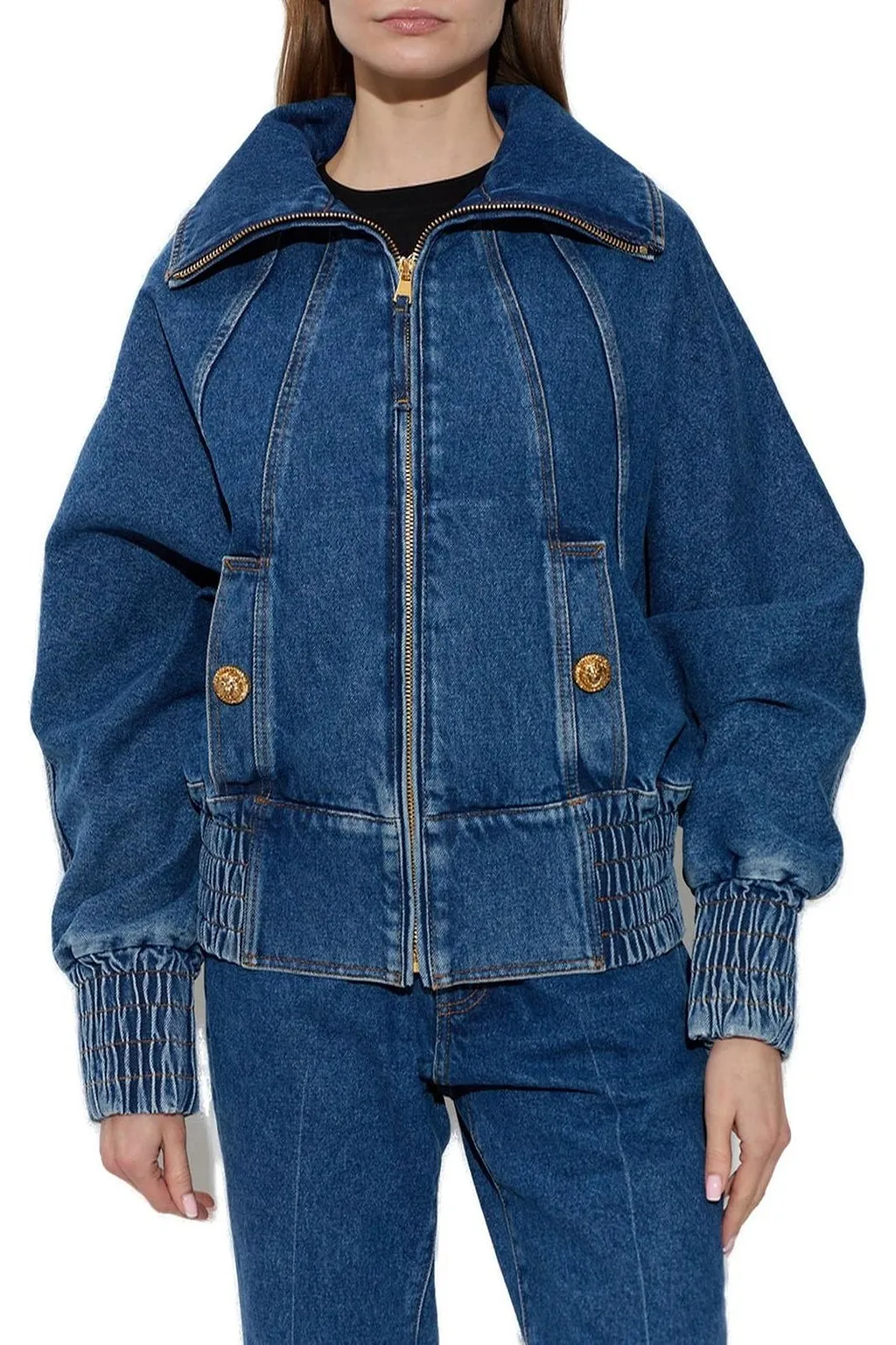Balmain Zip-Up Denim Jacket