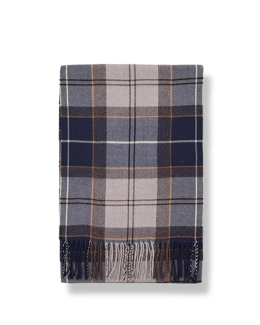 Barbour Tartan Patterned Fringed Scarf