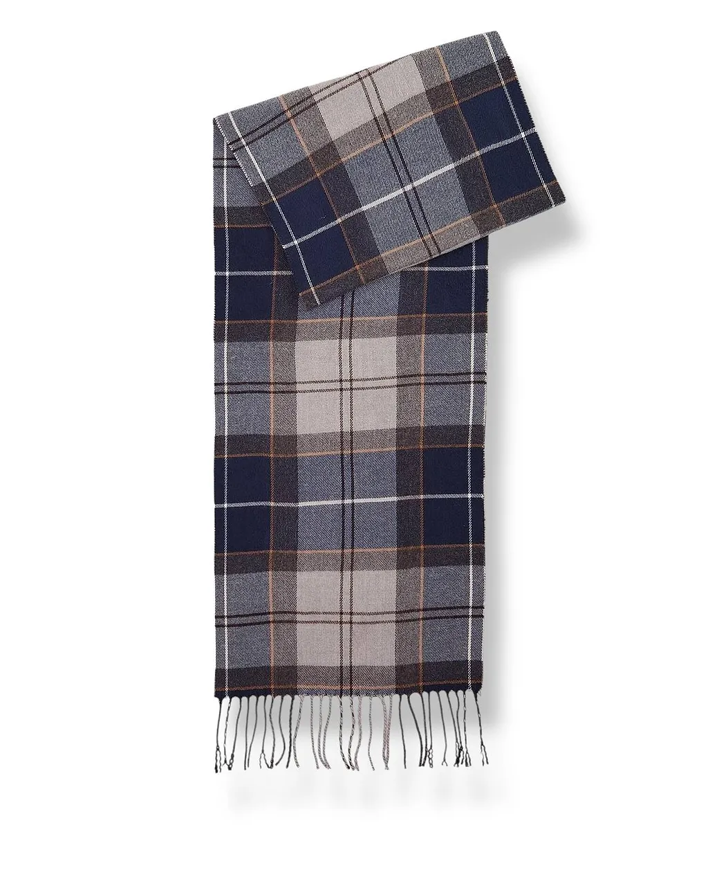 Barbour Tartan Patterned Fringed Scarf