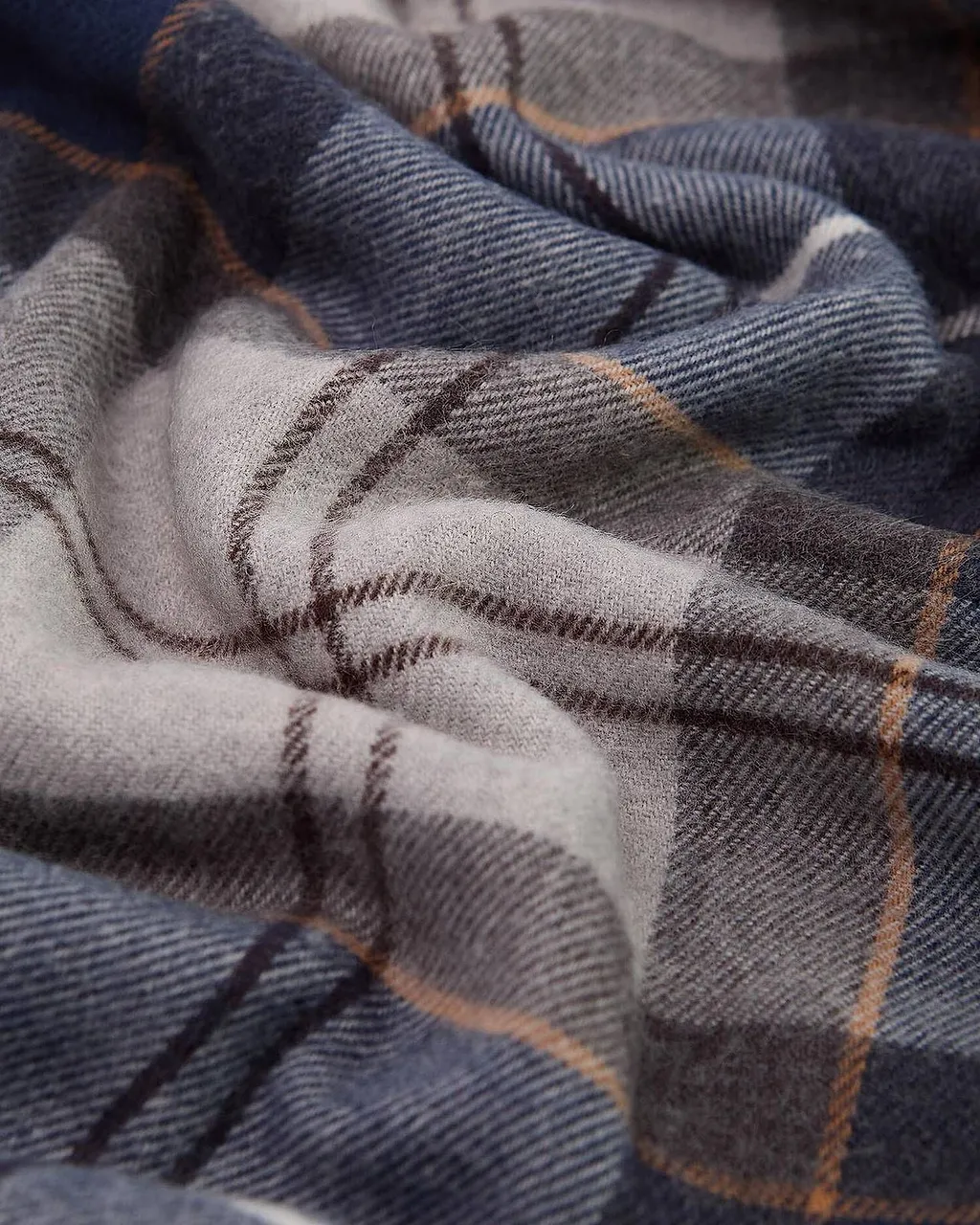 Barbour Tartan Patterned Fringed Scarf
