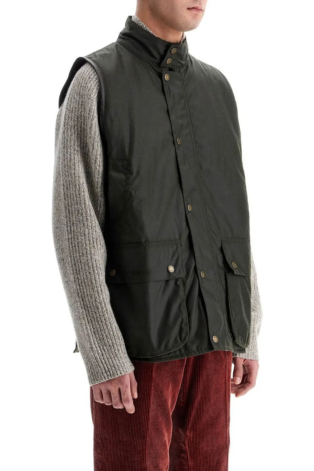 Barbour X Baracuta Waxed Button-Up Gilet