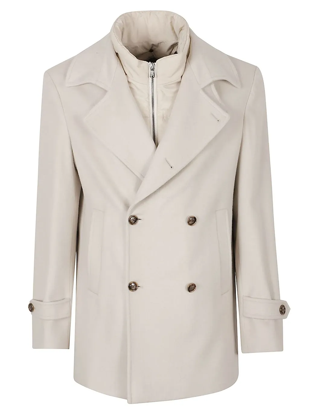 Barba Double-Breasted Layered Coat