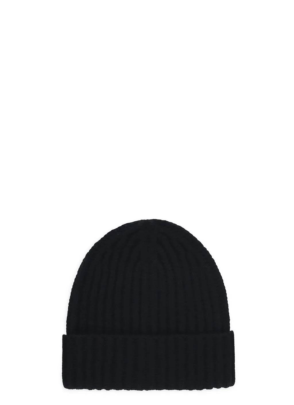 Barna Cashmere Ribbed Turn-Up Beanie Hat