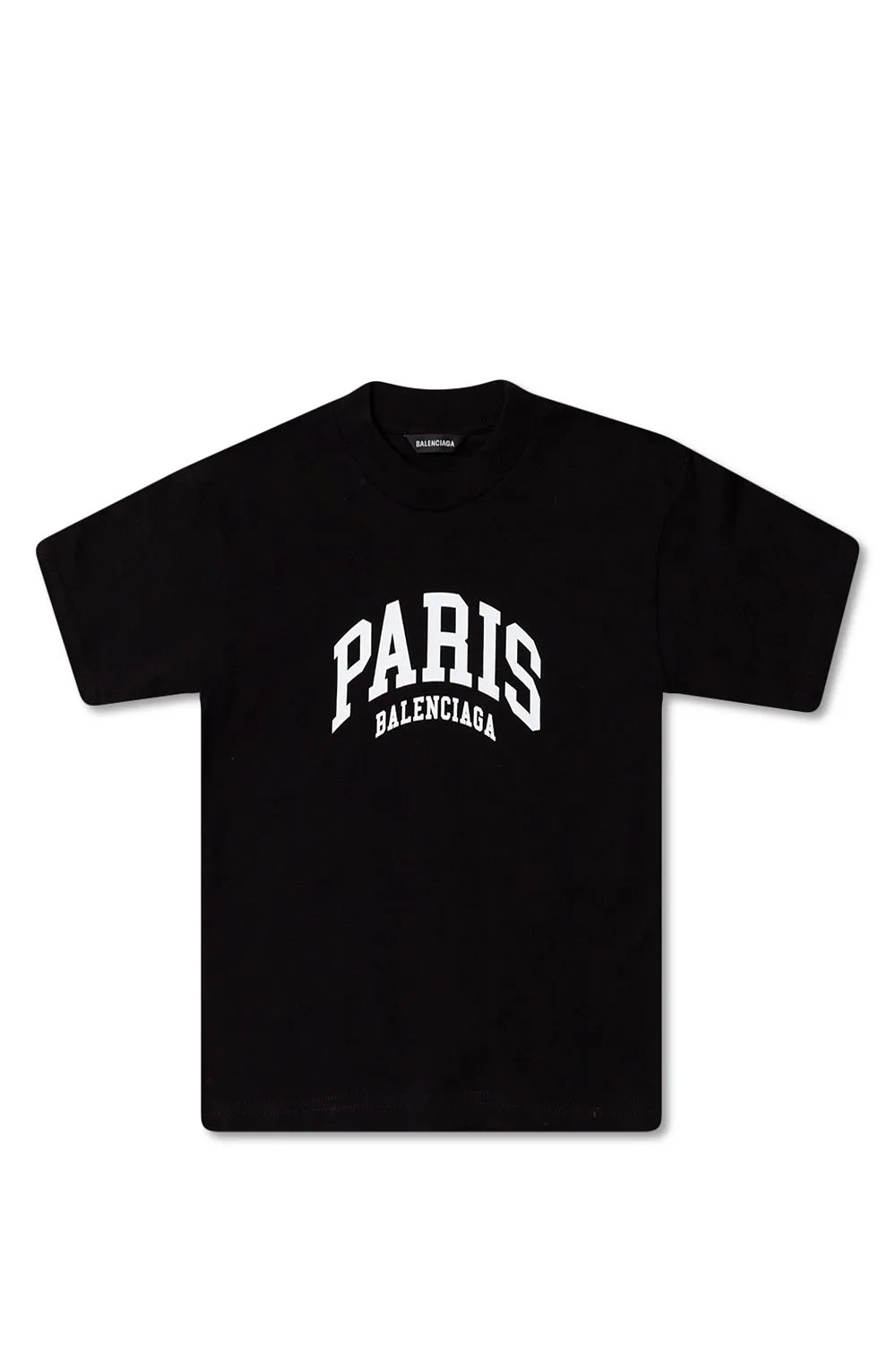 Kids Paris Logo Printed Crewneck T-Shirt