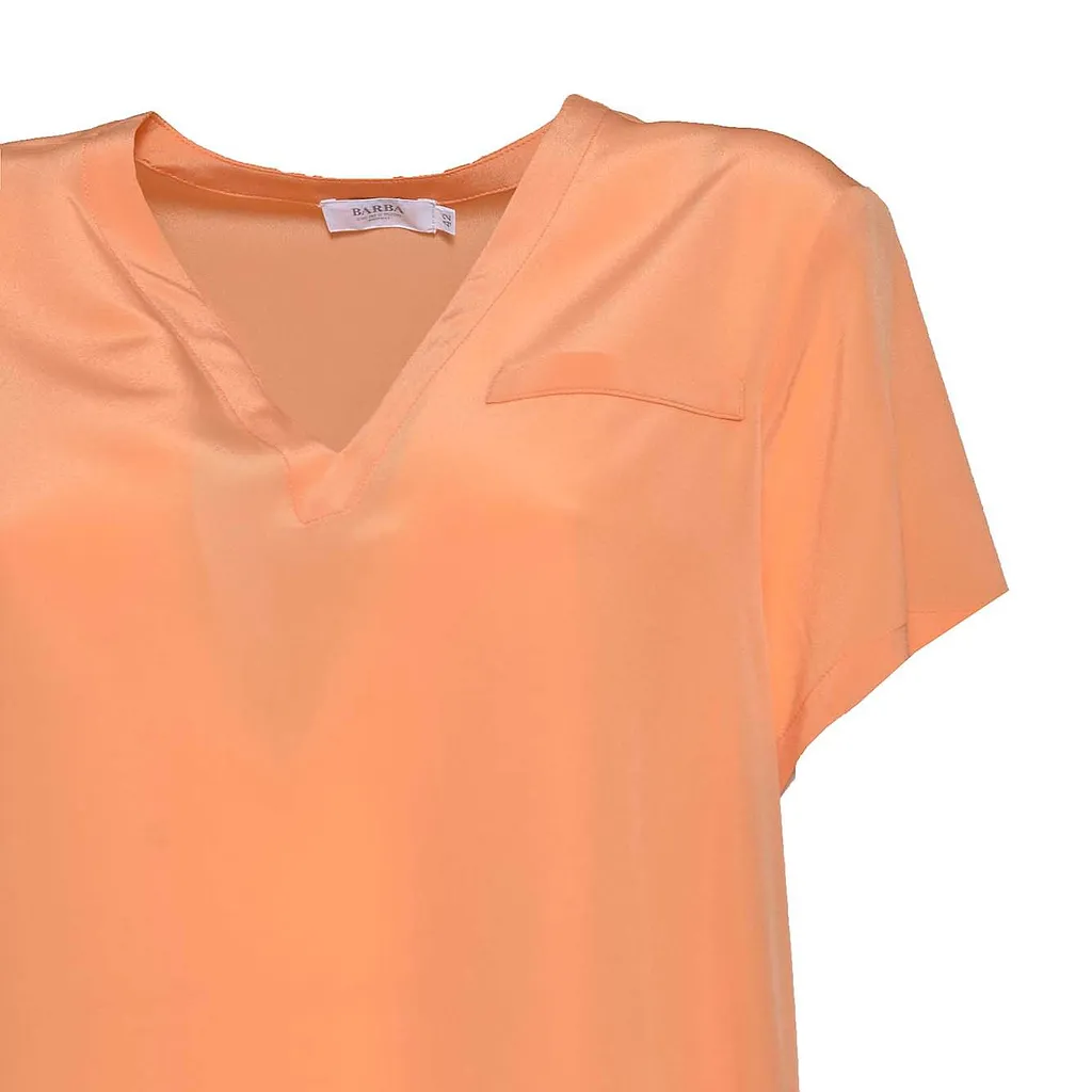 Barba V-Neck Satin Top