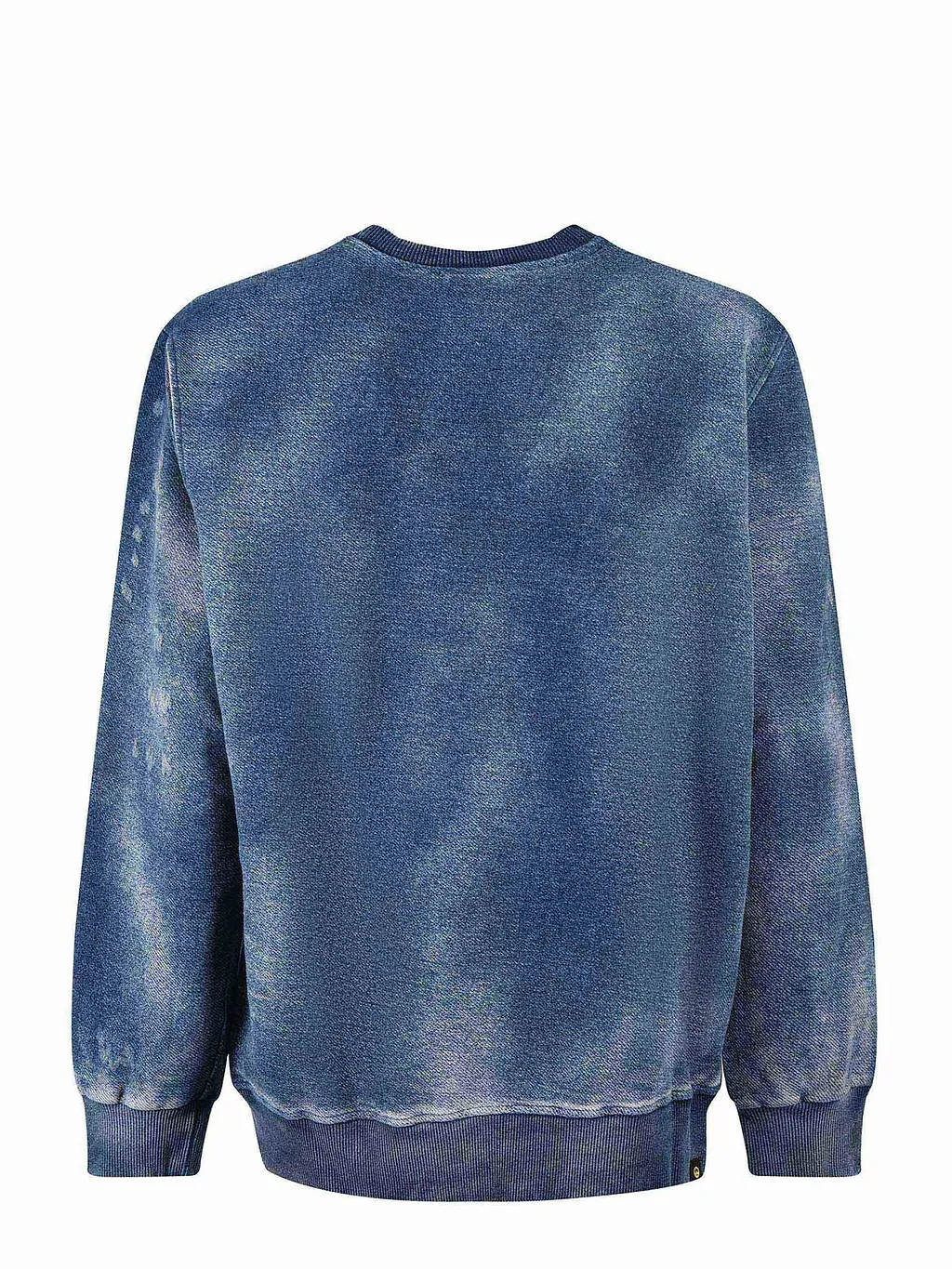 Barrow Logo Printed Crewneck Denim Sweatshirt