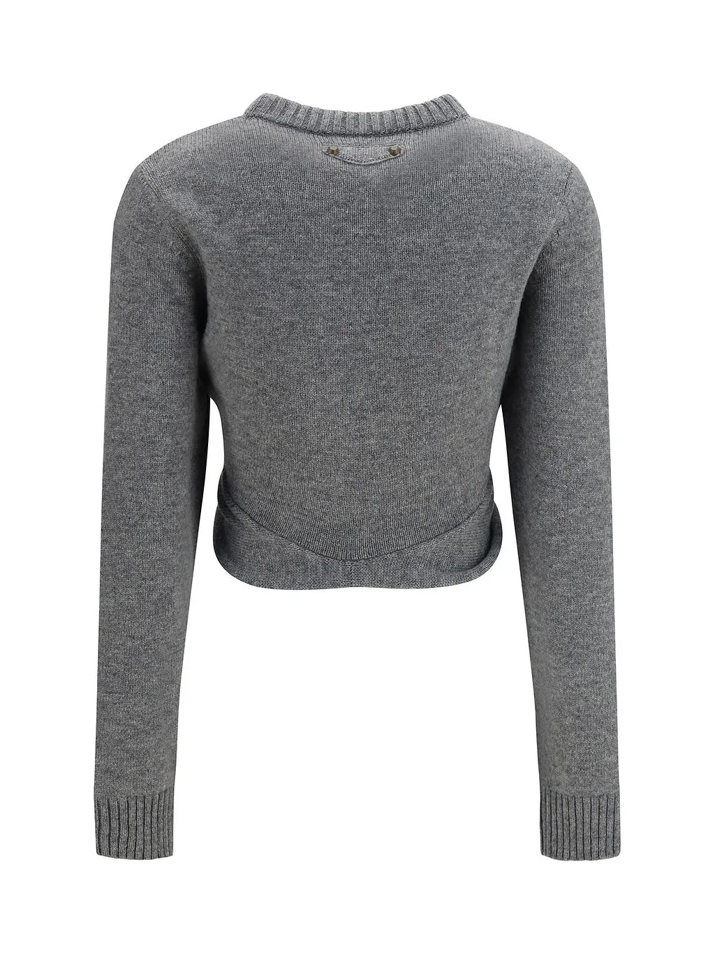 Ruched Cropped Knitted Sweater