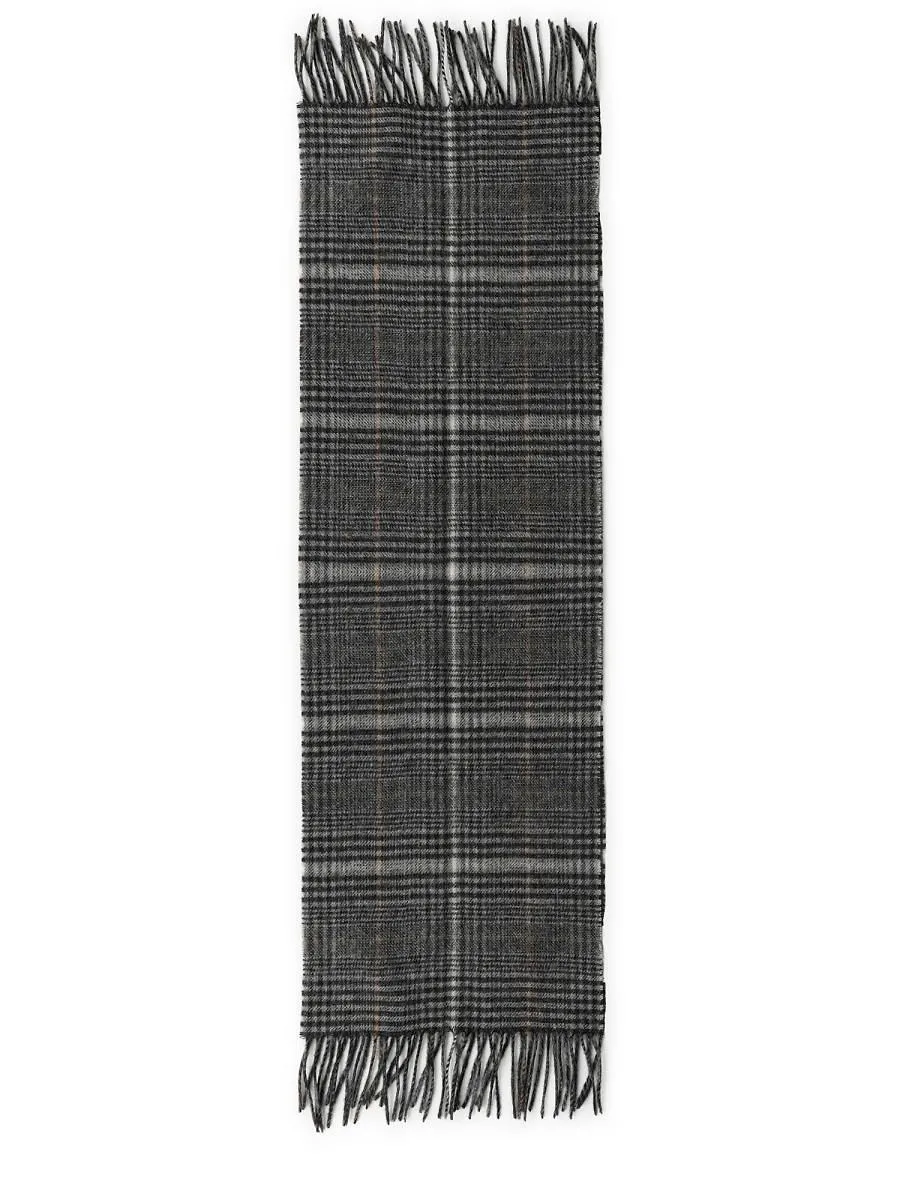 Barbour Checked Fringed Scarf