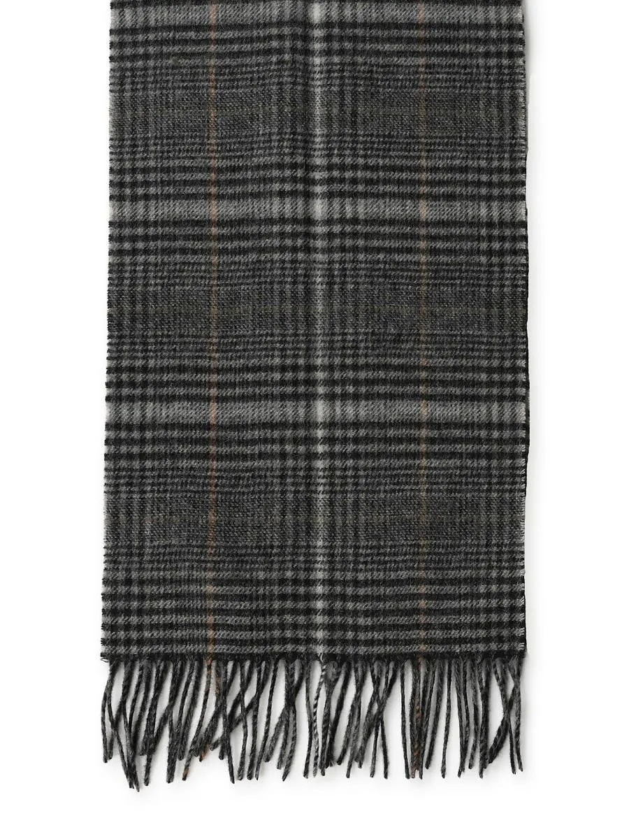 Barbour Checked Fringed Scarf