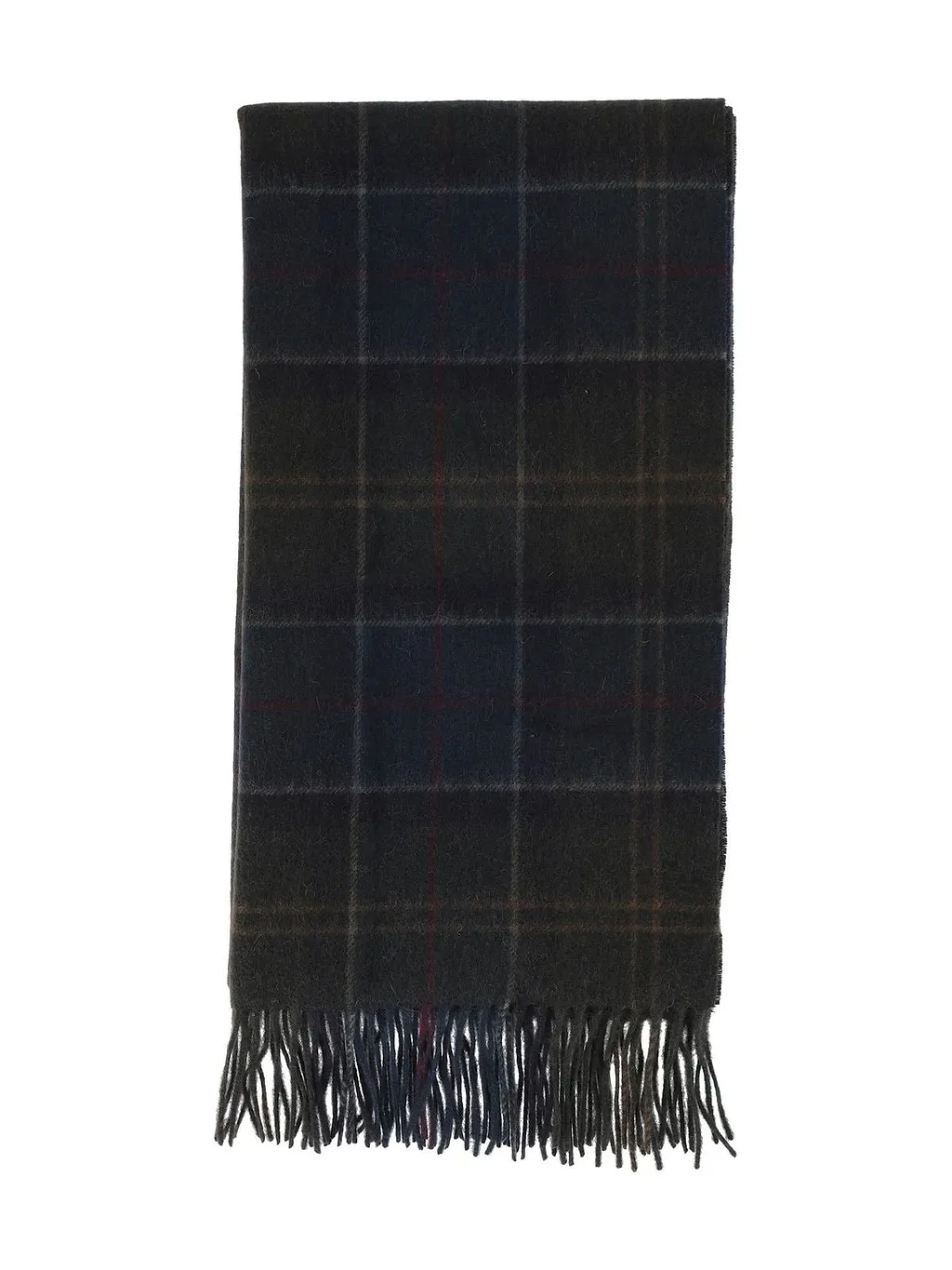 Barbour Checked Fringed Scarf
