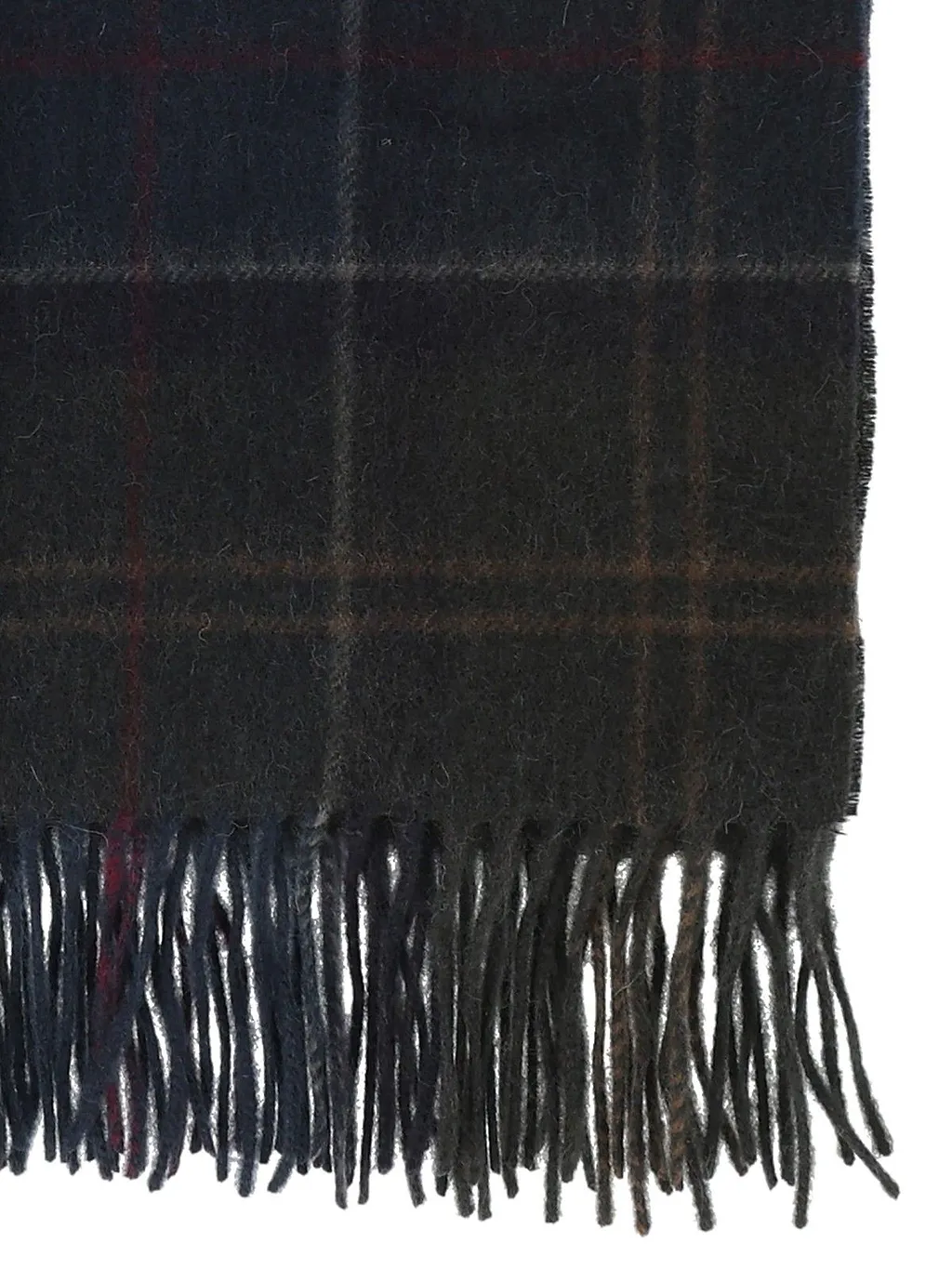Barbour Checked Fringed Scarf