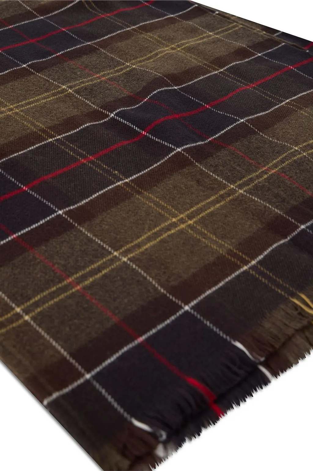 Barbour Checked Fringed Scarf