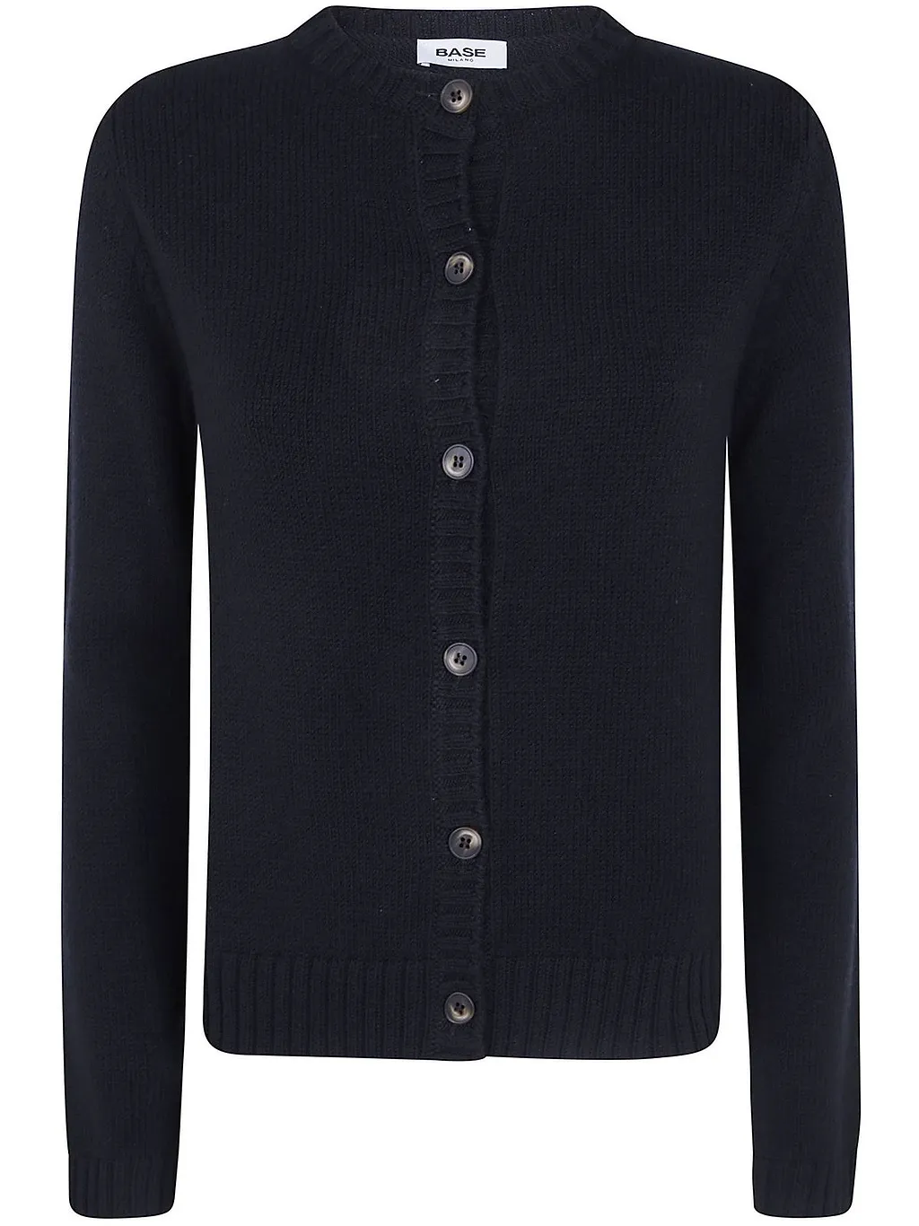 Base Round Neck Buttoned Cardigan