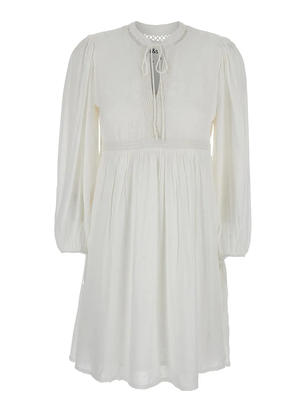 Ba&Sh Crewneck Dress With Front Knot Detail