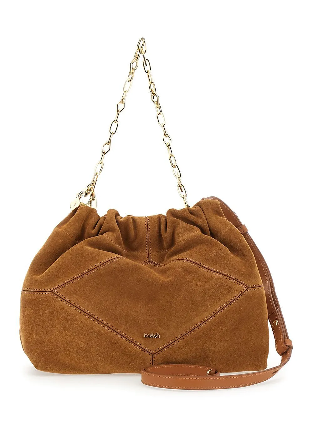 Ba&Sh Ruched Chain Strap Shoulder Bag