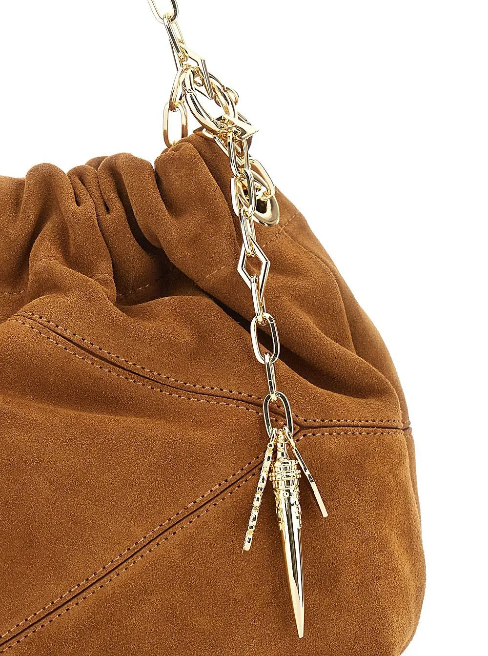 Ba&Sh Ruched Chain Strap Shoulder Bag