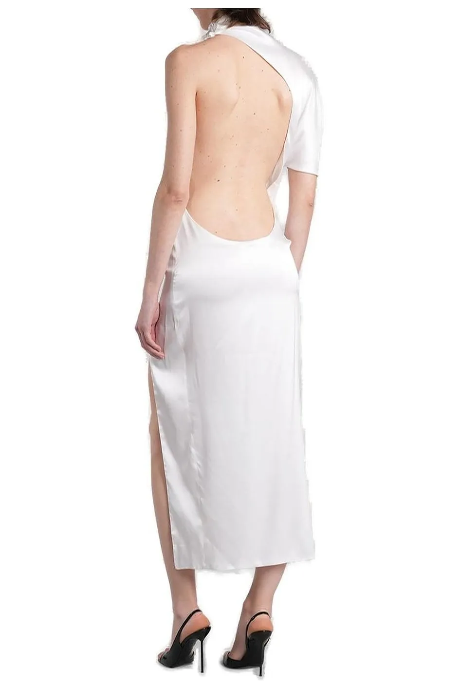 Batakovic Asymmetric Satin Midi Dress