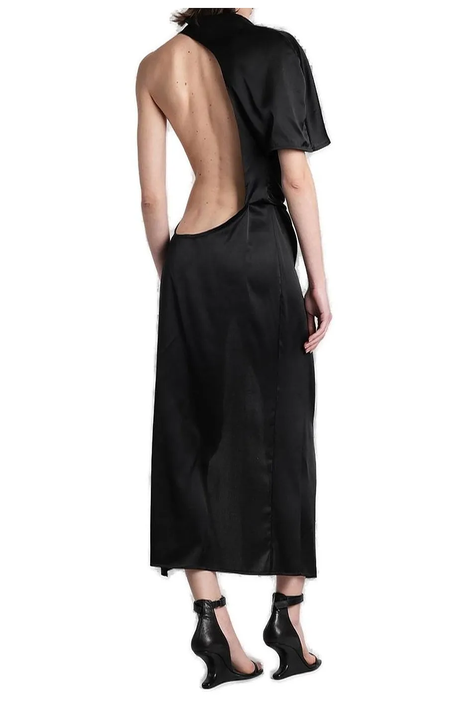 Batakovic Asymmetric Satin Midi Dress