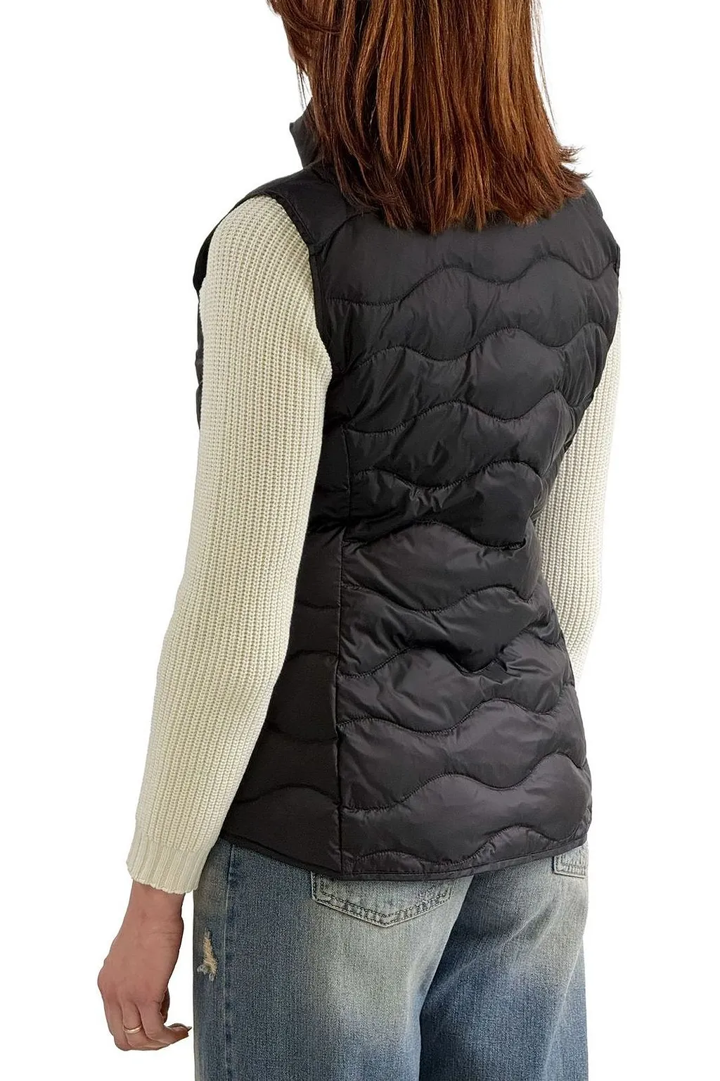 Blauer Zip-Up Quilted Gilet