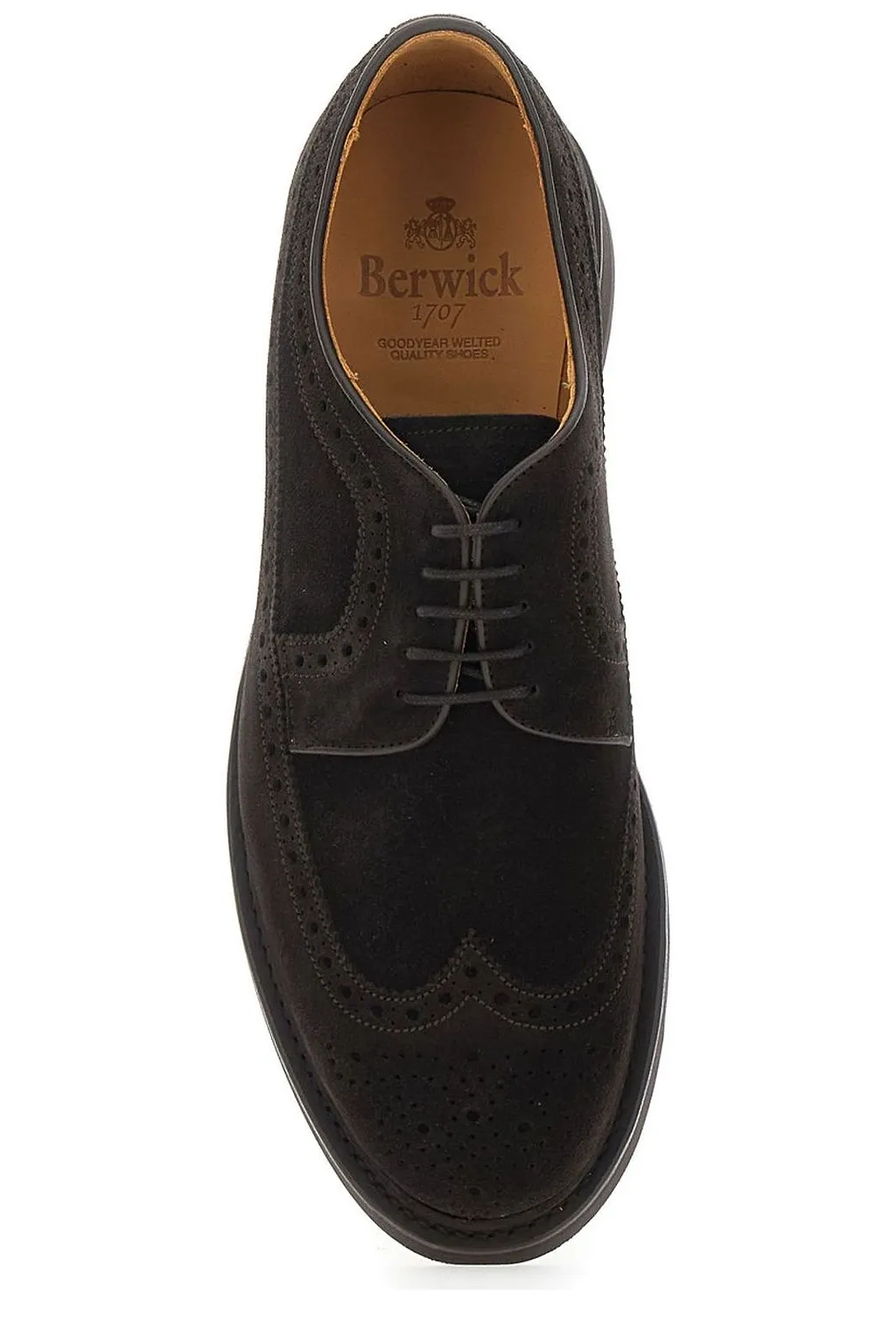 Berwick 1707 Suede Brogue Derby Shoes