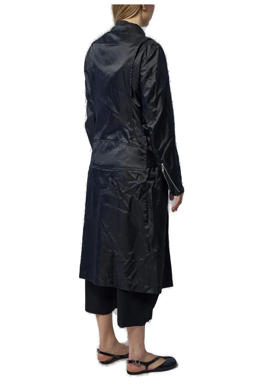 Black Comme Des GarÇOns Asymmetric Zipped Coat