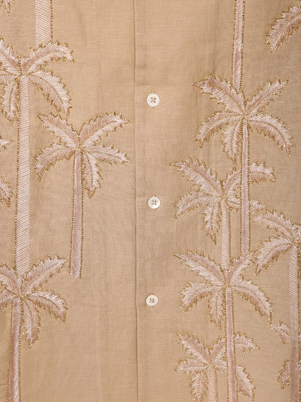 Baziszt Palm Embroidered Long Sleeve Shirt