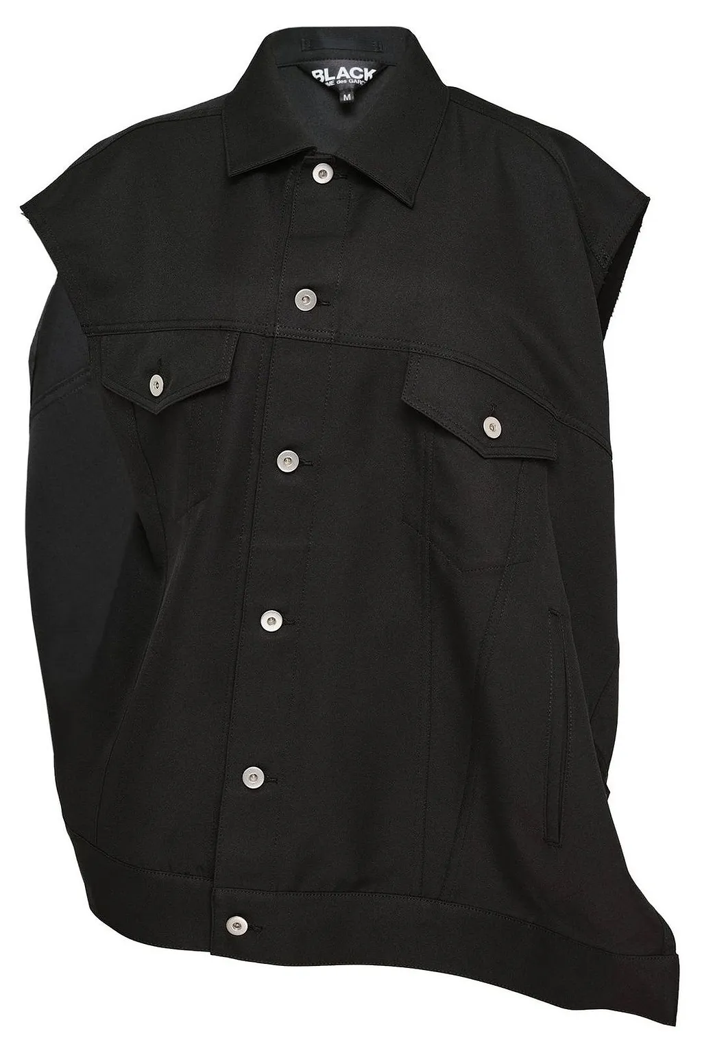 Black Comme Des GarÇOns Button-Up Asymmetric Gilet