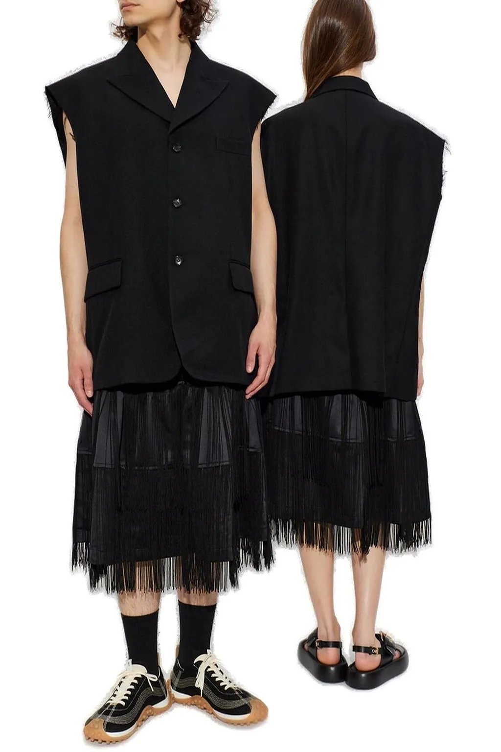 Black Comme Des GarÇOns Button-Up Vest