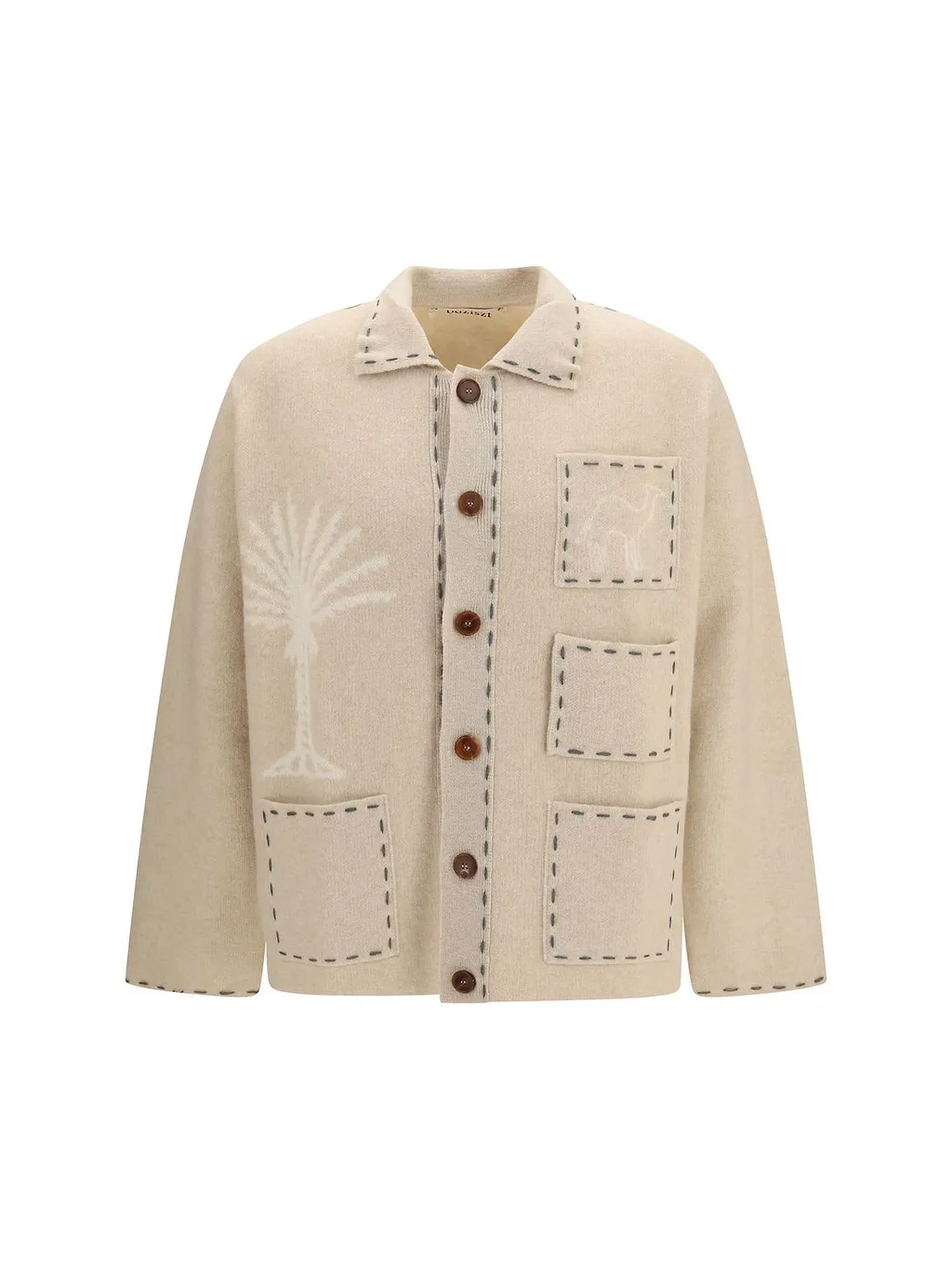 Baziszt Seeker Patterned Patch-Pocket Cardigan