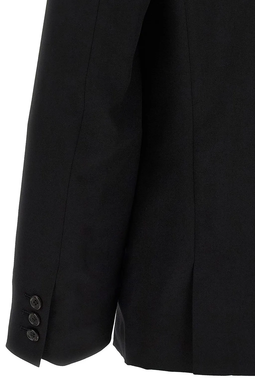 Black Comme Des GarÇOns Raw Cut Collarless Blazer