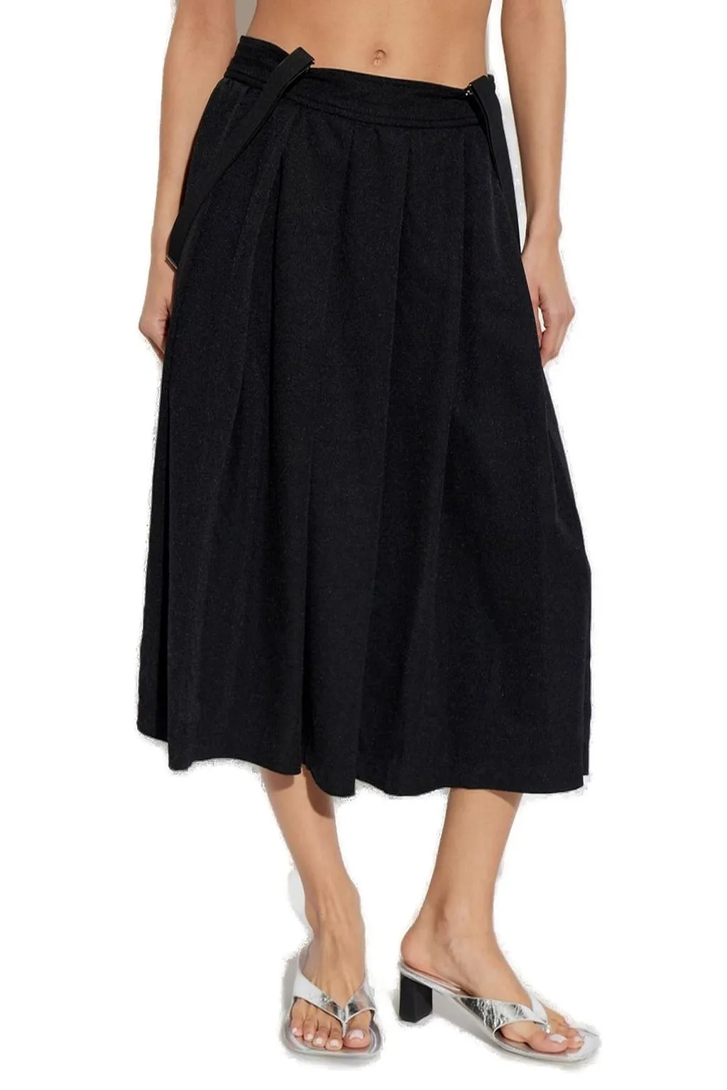 Black Comme Des GarÇOns Suspender Pleated Skirt