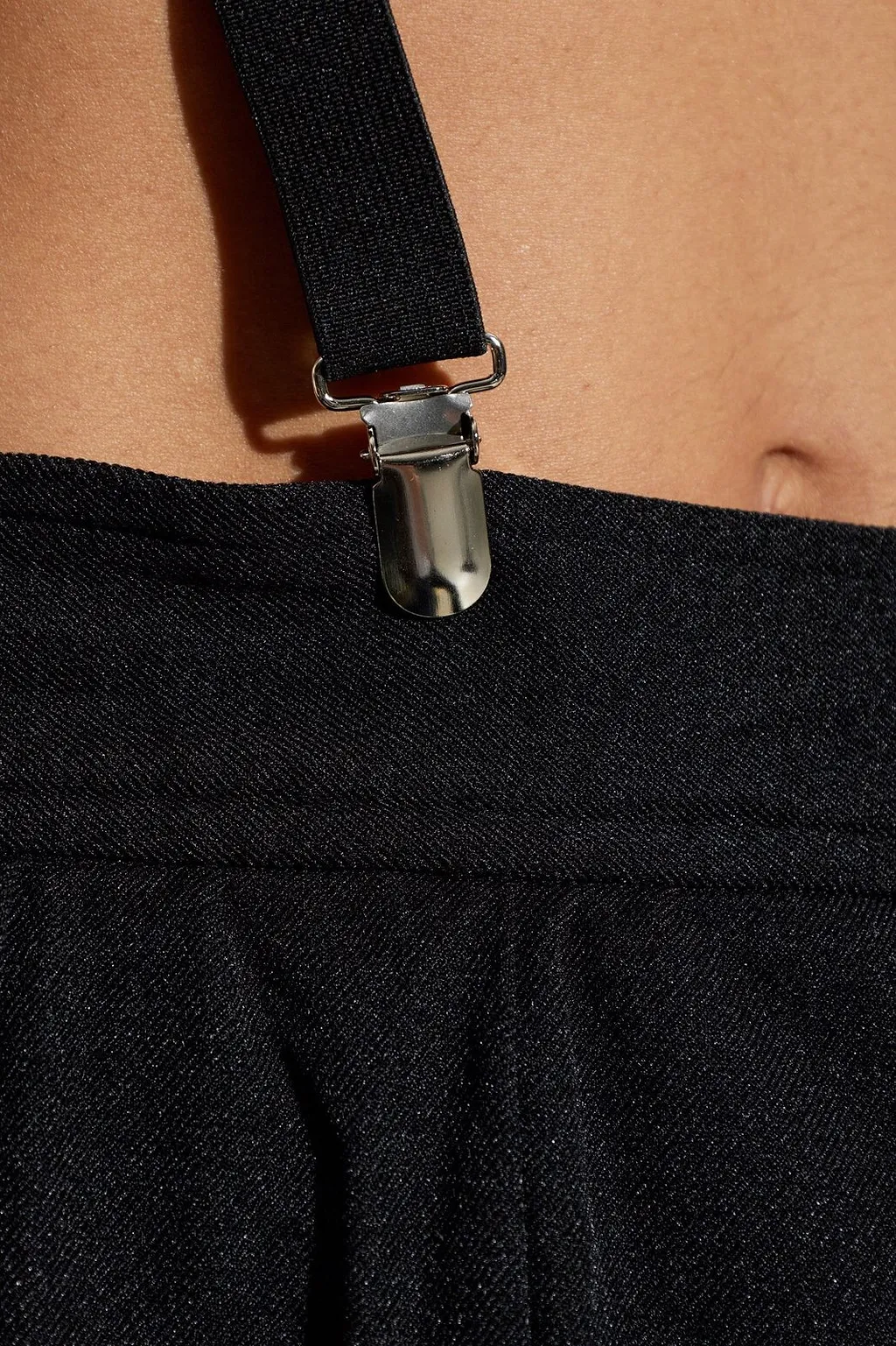 Black Comme Des GarÇOns Suspender Pleated Skirt