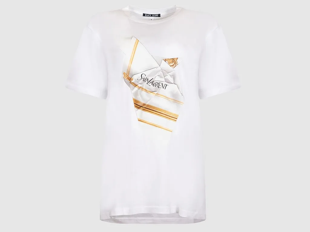 Black Score Saint Crush Print T-Shirt