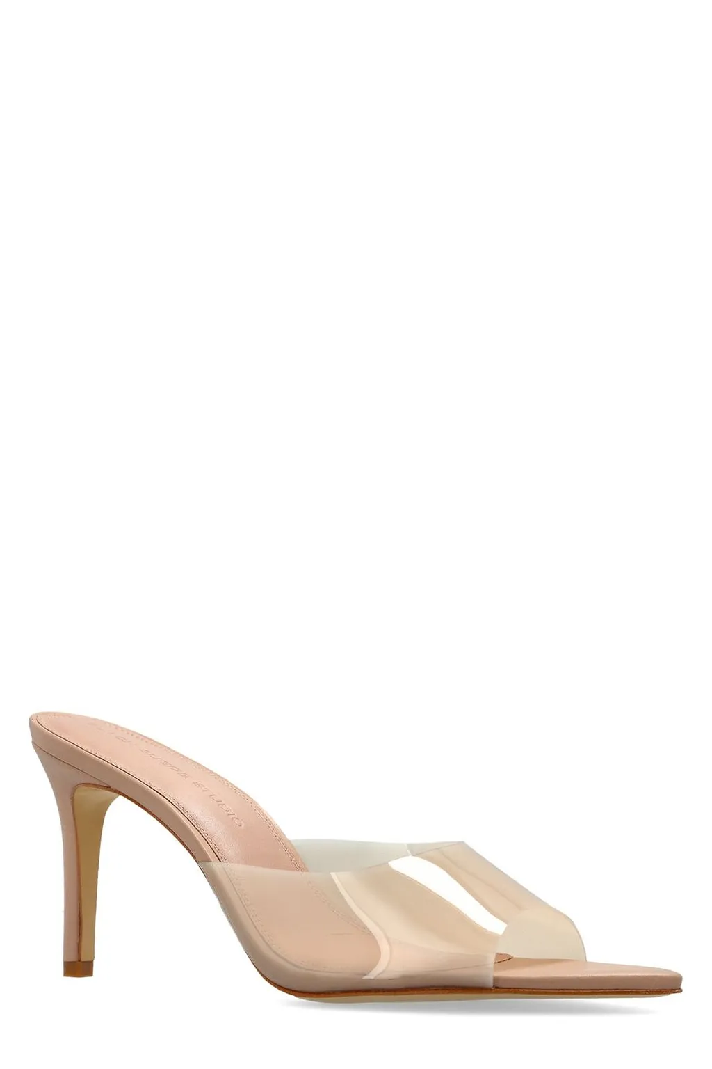 Black Suede Studio Belle Clear-Heel Mules