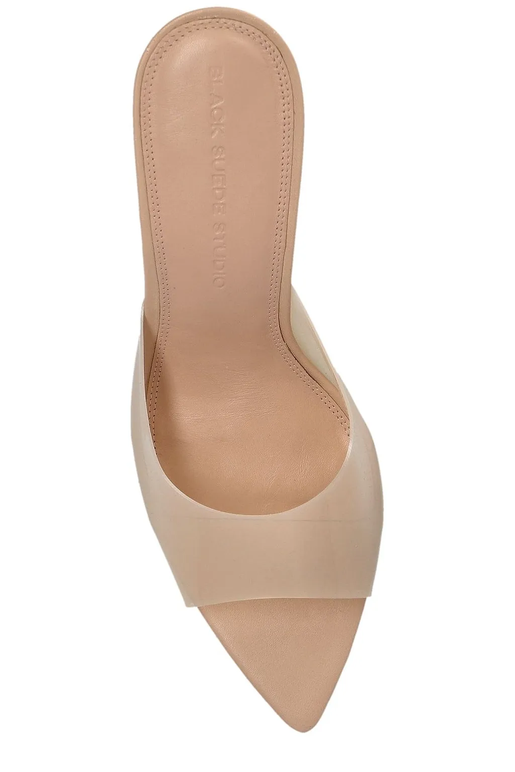 Black Suede Studio Belle Clear-Heel Mules