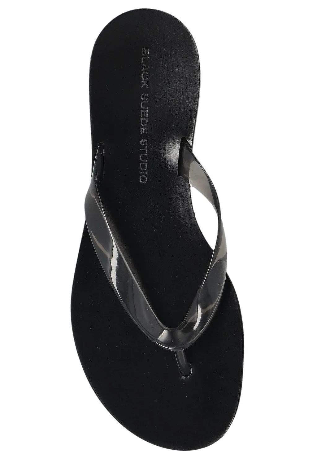 Black Suede Studio Jeli Toe-Post Slides