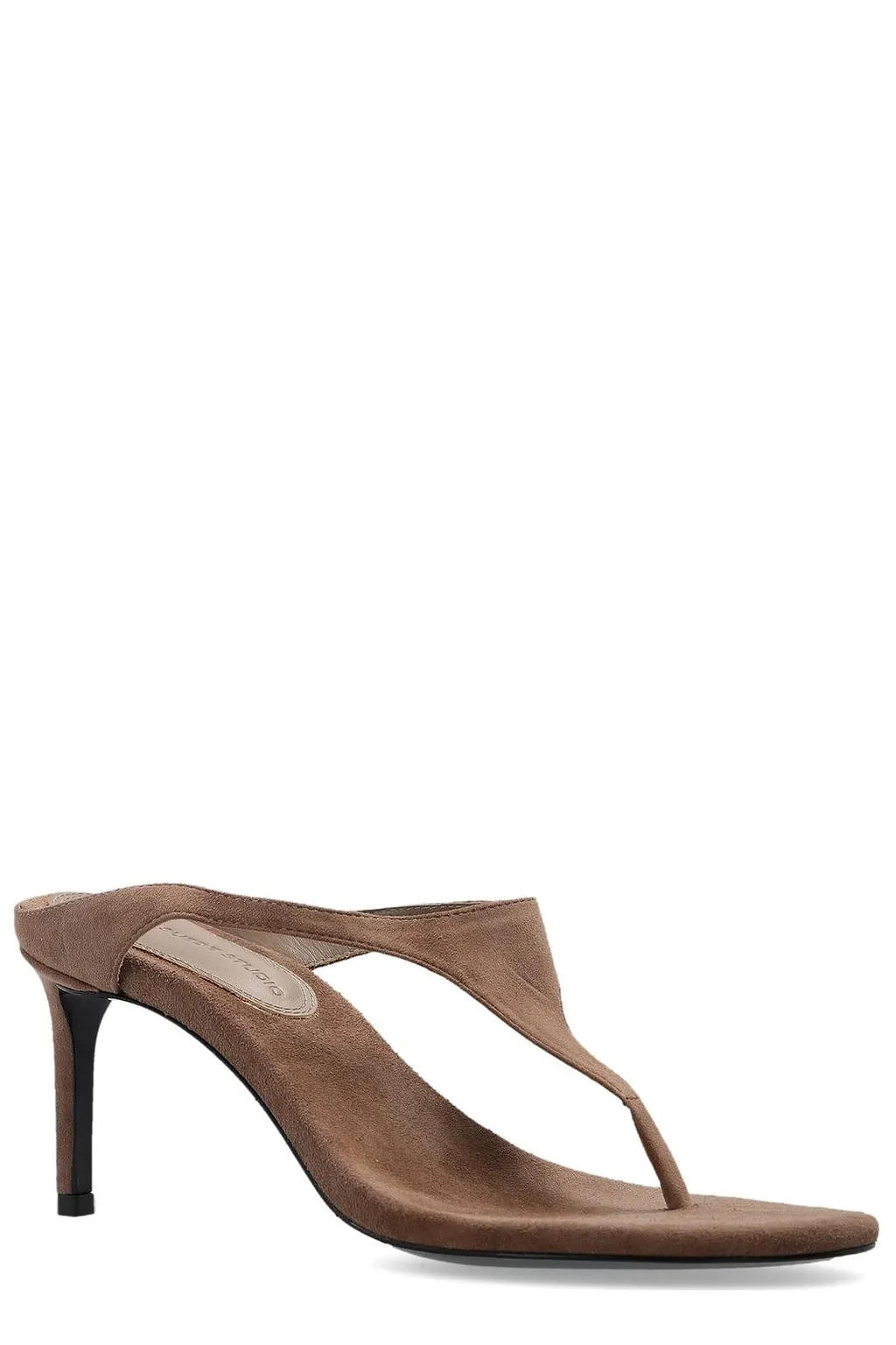 Black Suede Studio Laurel Heeled Mules