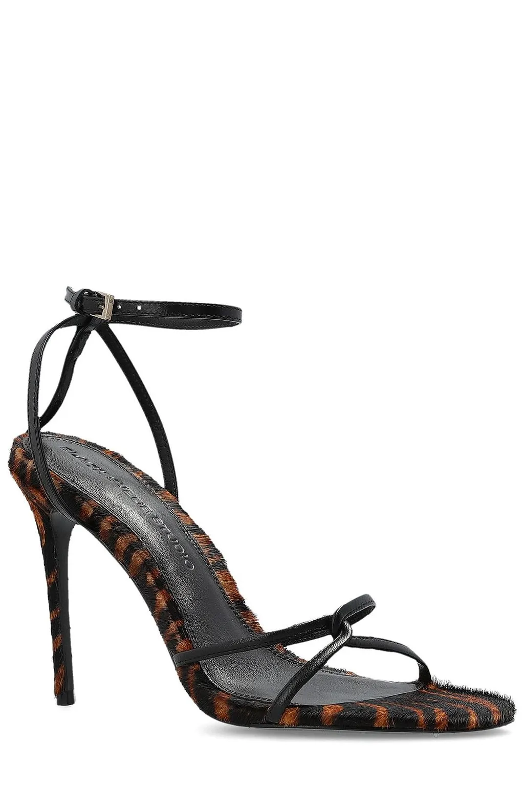Black Suede Studio Miley Heeled Sandals
