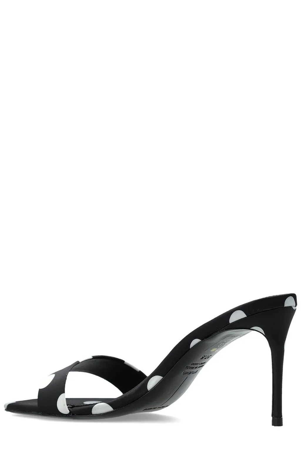 Black Suede Studio Naomi 80 Polka Dot Mules