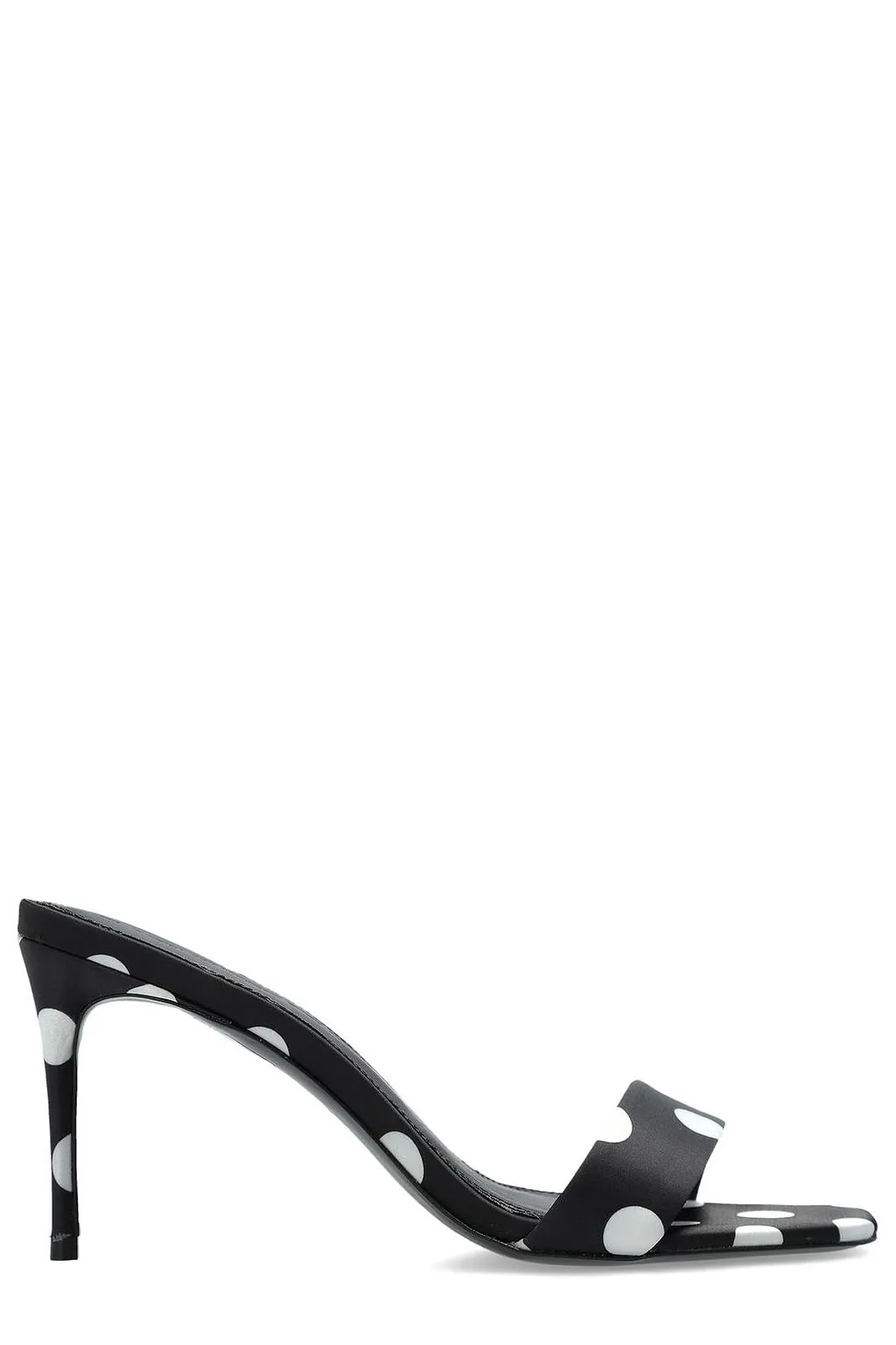 Black Suede Studio Naomi 80 Polka Dot Mules