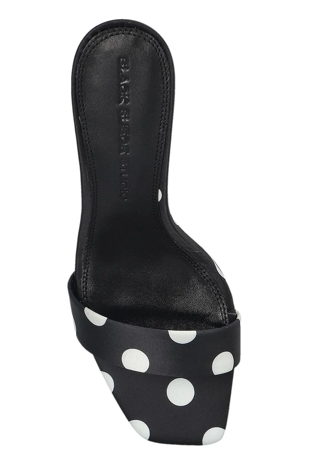 Black Suede Studio Naomi 80 Polka Dot Mules