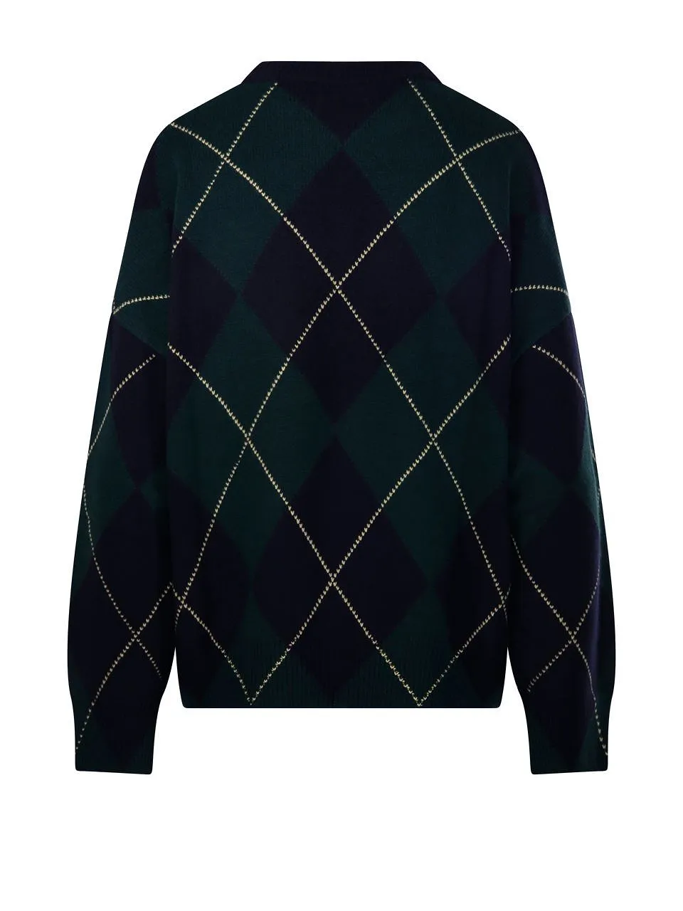 Be You Argyle Crew Neck Knitted Sweater
