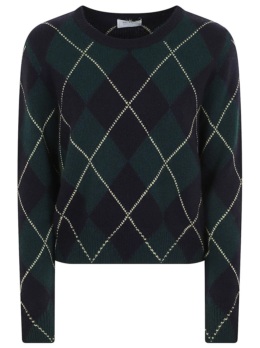 Be You Argyle Crew-Neck Knitted Sweater