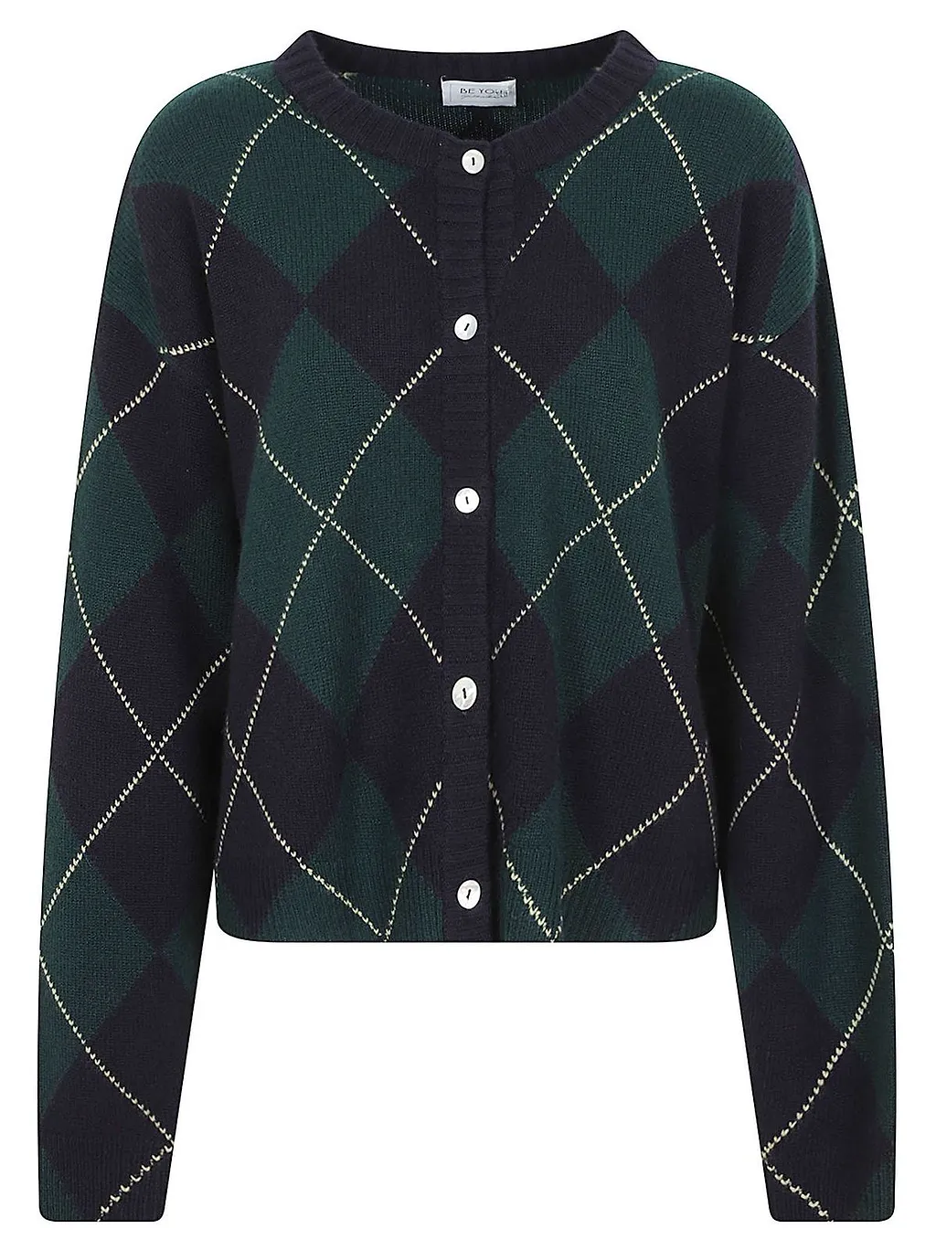 Be You Argyle Cashmere Cardigan