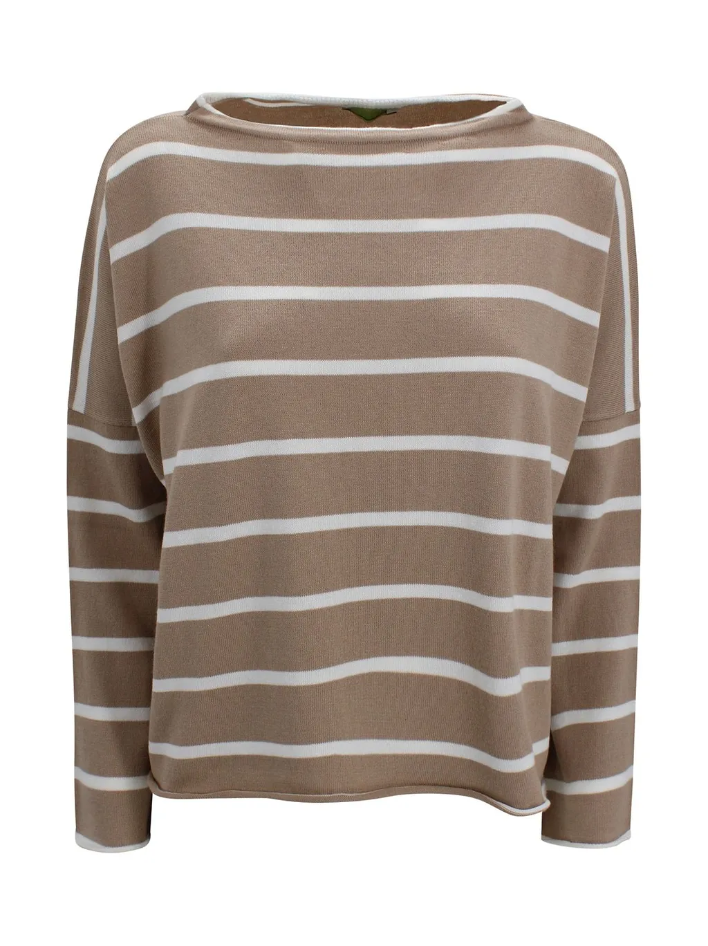 Be You Be Art Striped Boat-Neck Knitted Sweater