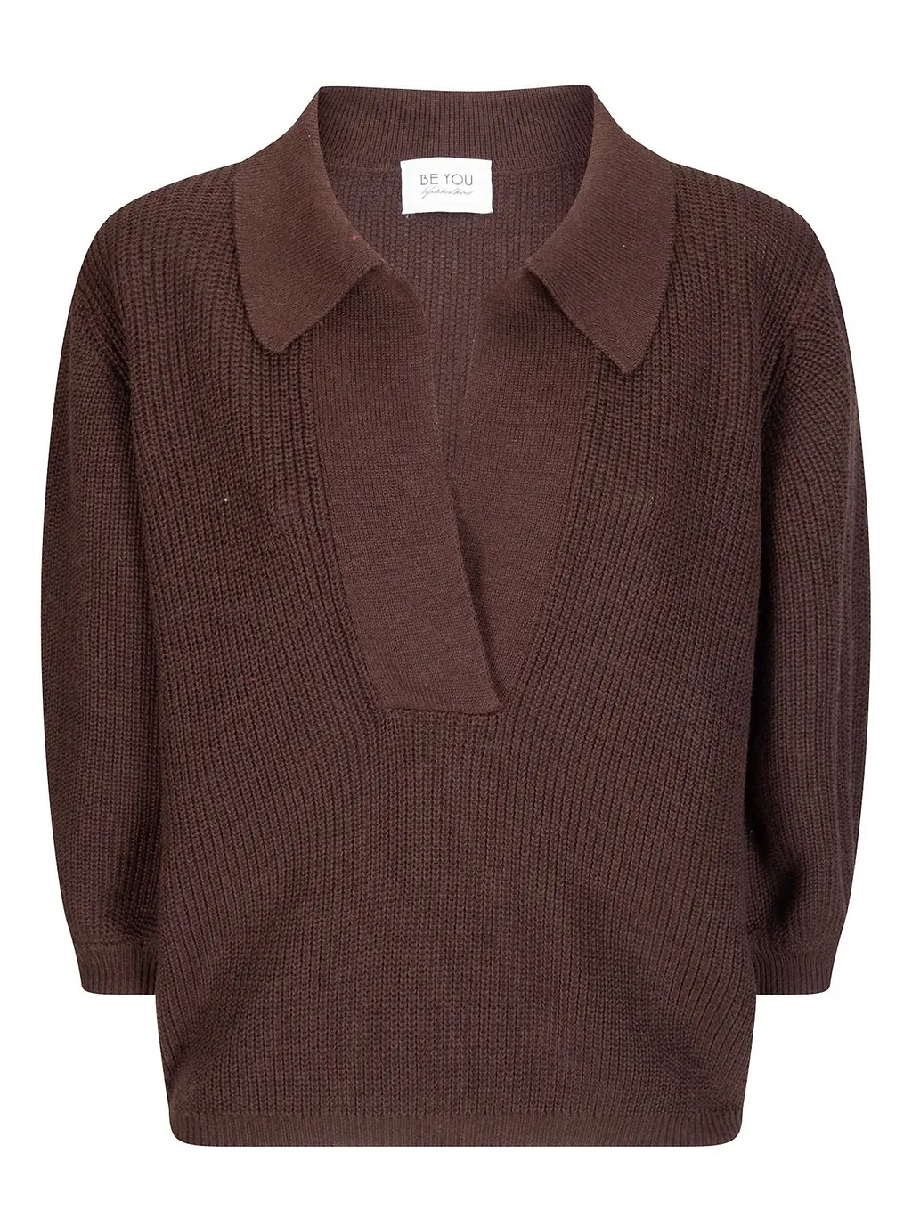 Be You Ribbed Polo Knitted Sweater