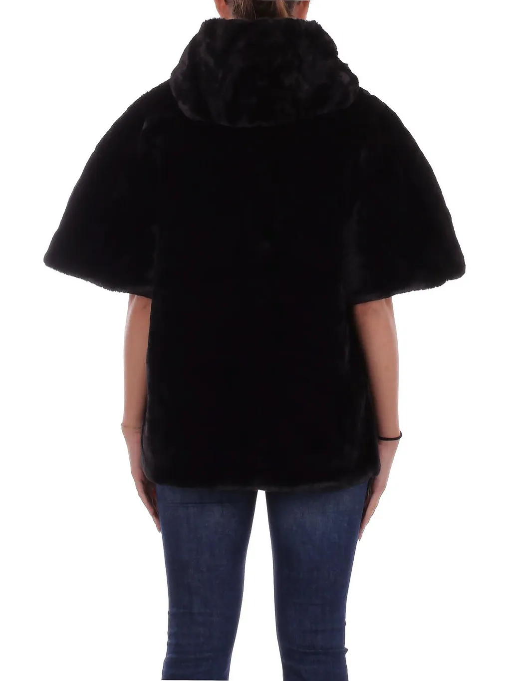 Blugirl Faux Fur-Trim Short Sleeved Quilted Coat