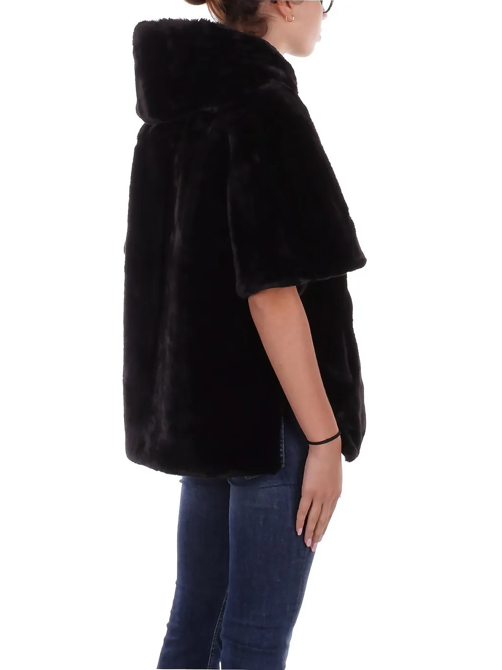 Blugirl Faux Fur-Trim Short Sleeved Quilted Coat