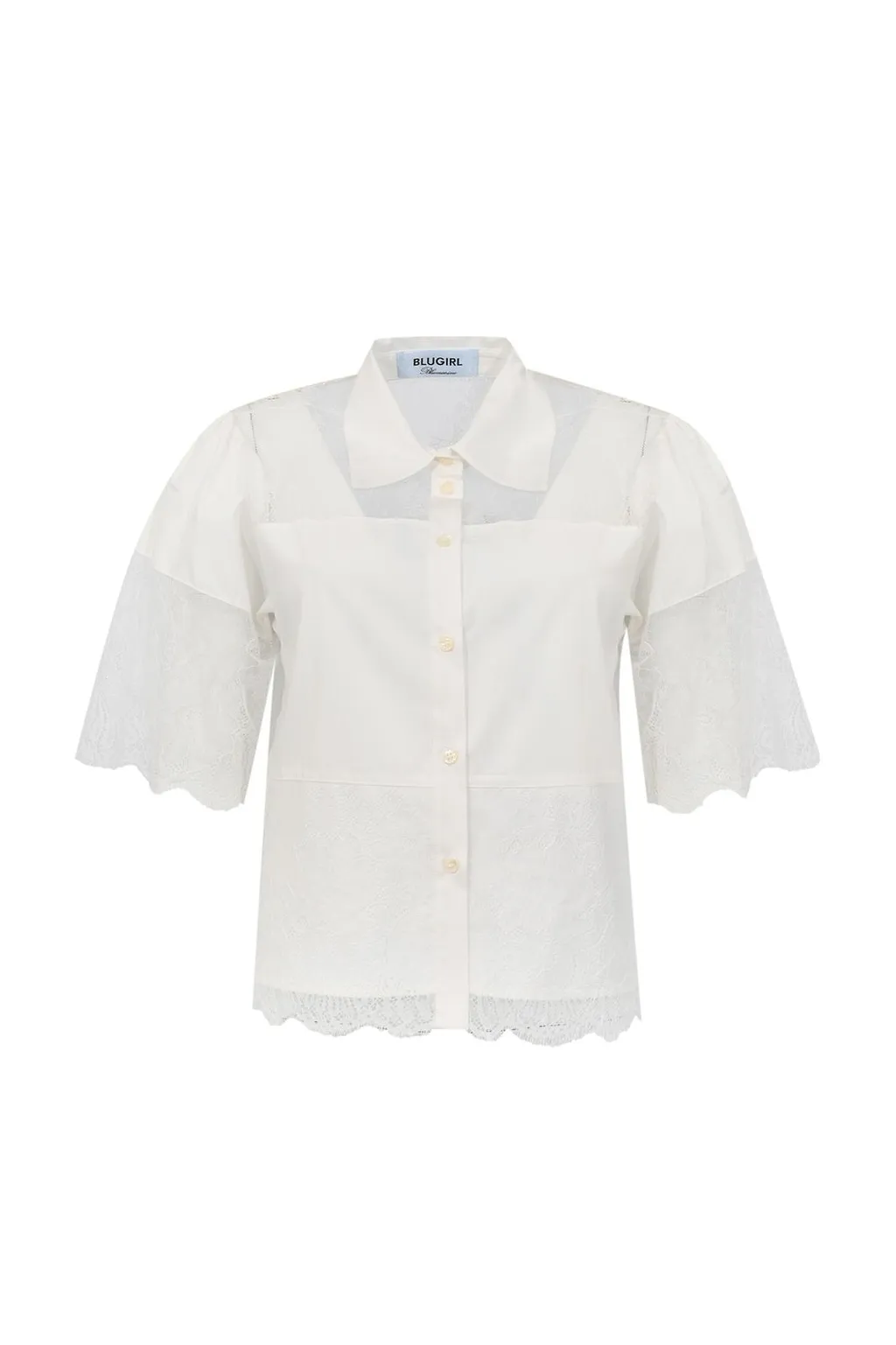 Blugirl Lace Panel Buttoned Top